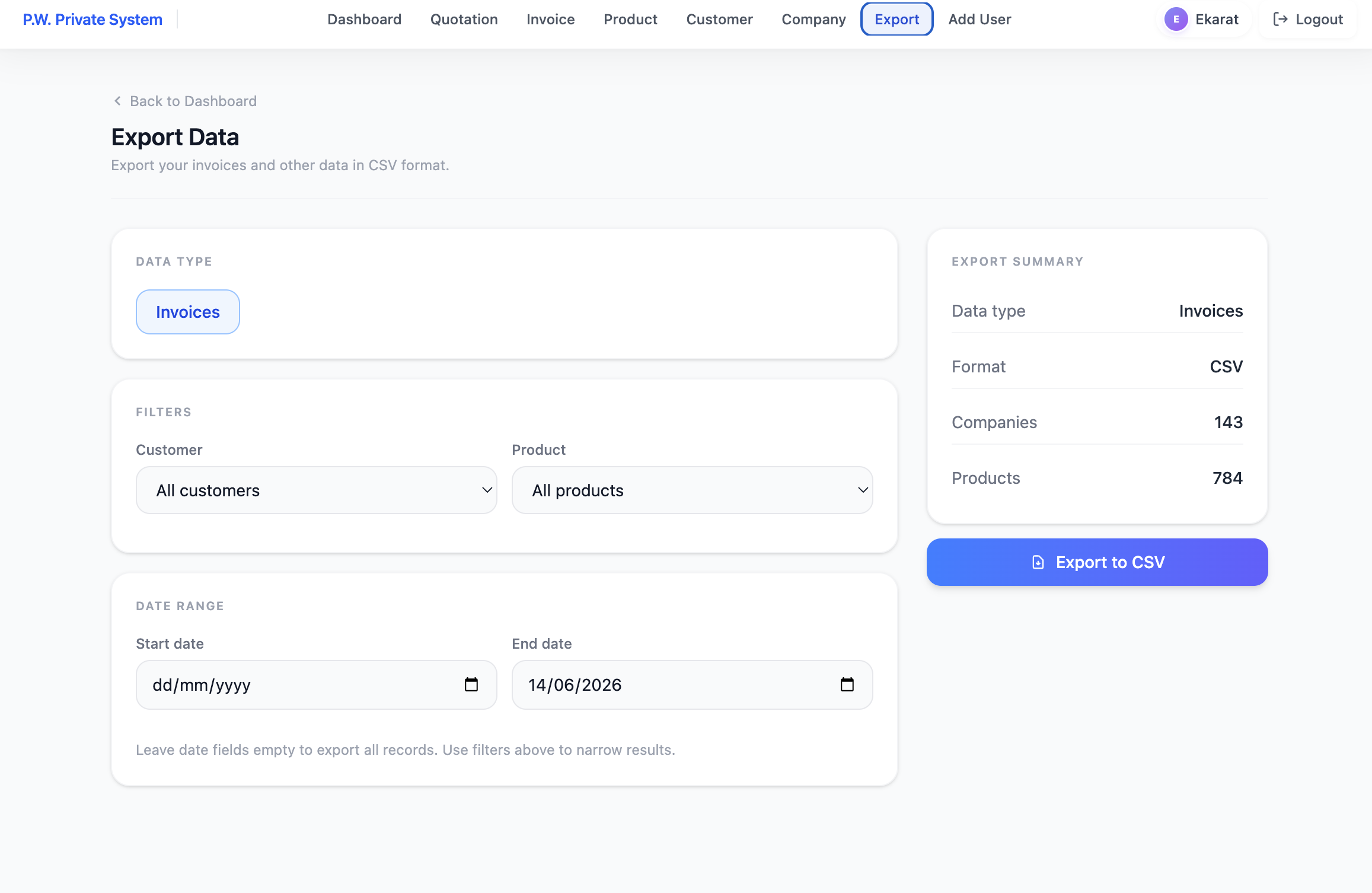 P.W. Service Management Internal CRM